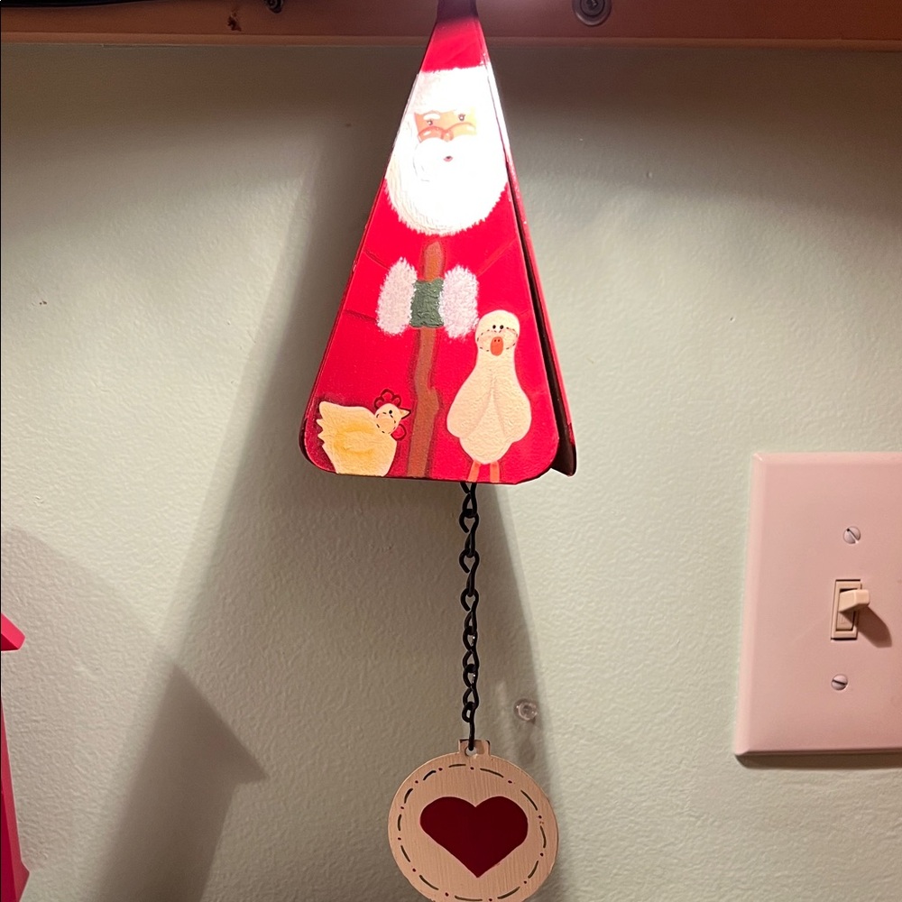 Festive Red Santa Holiday Bell/Chime